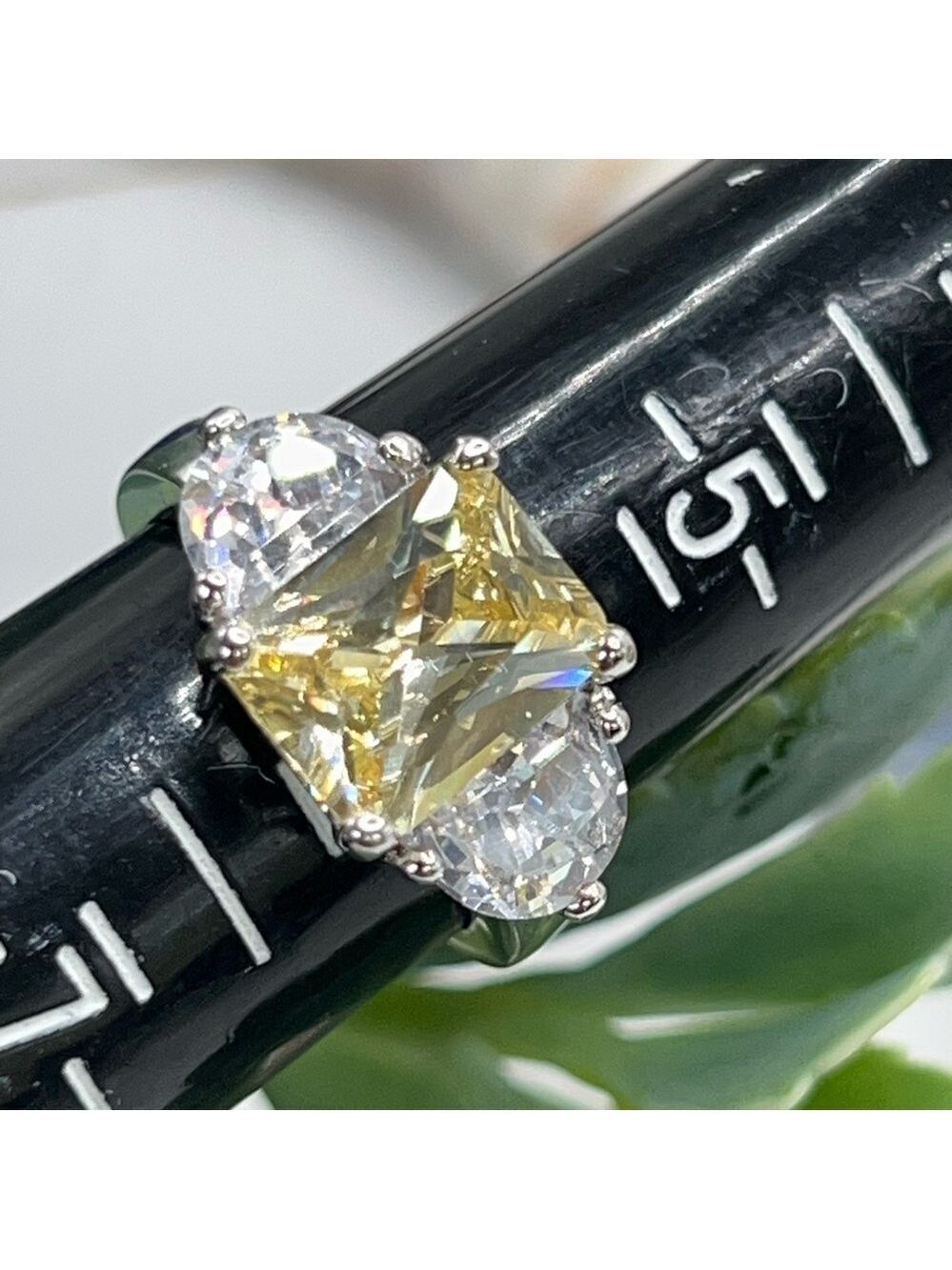 Elegant Yellow and Silver Women's Ring